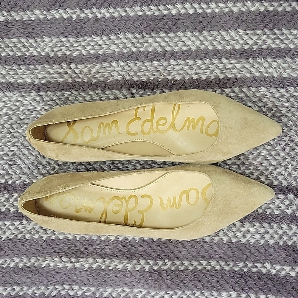 Tan suede Sam Edelman Pointed Flats